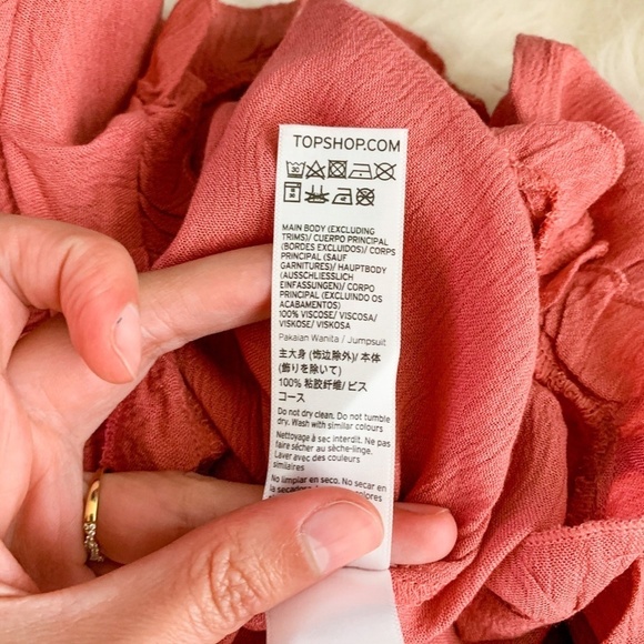 Topshop Romper Cold Shoulder Pink Coverup Ruffle - Picture 11 of 11